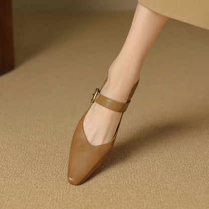 Liora — Genuine Leather Mary Jane Pumps with Cushioned Comfort