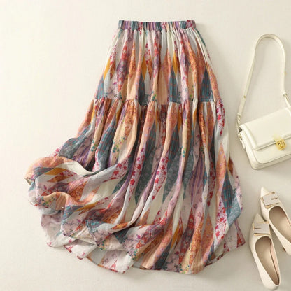 Liora — Women's Lightweight Linen Skirt with Elegant Folds and Vibrant Colors