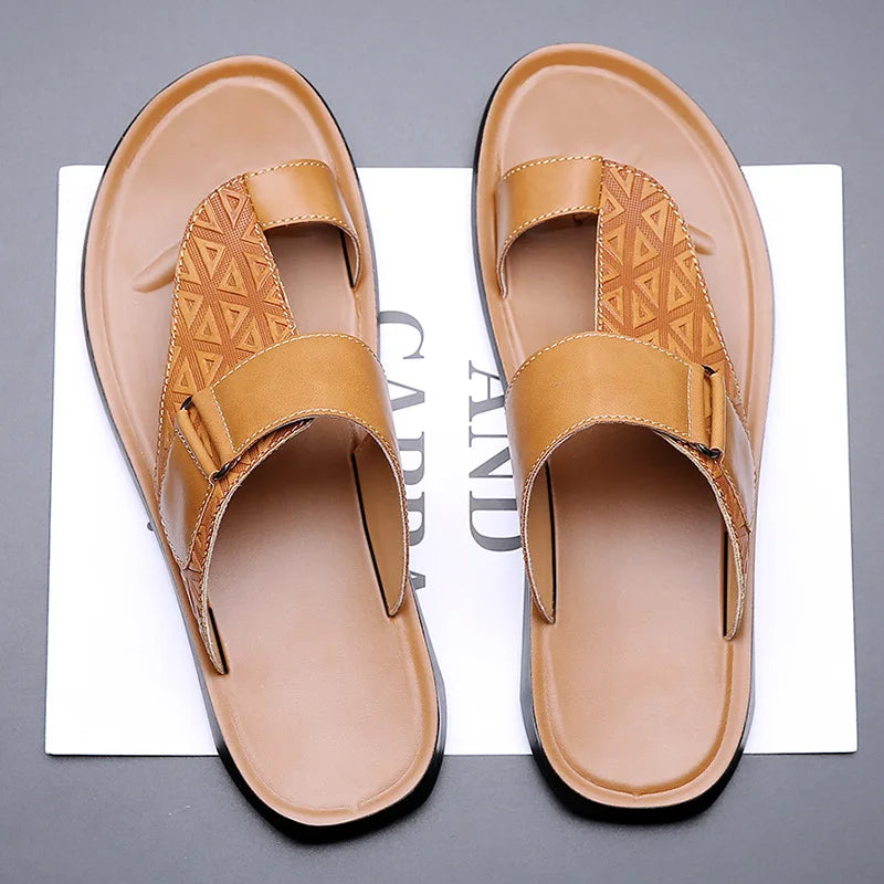 Lerato — Premium Leather Sandals with Cushioned Footbed and Toe-Loop