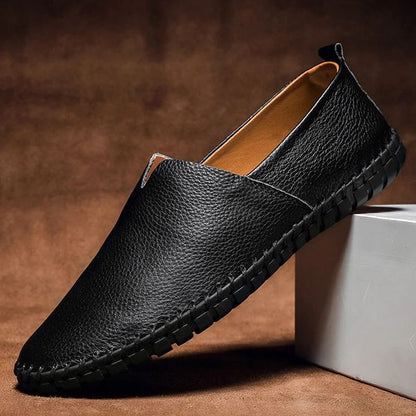 Larko — Men's Soft Pebbled Leather Loafers with Flexible Sole