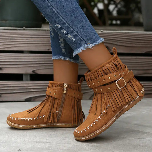 Suede Fringe Boots™ — Slip Into All-Day Comfort That Turns Every Step Into Confidence