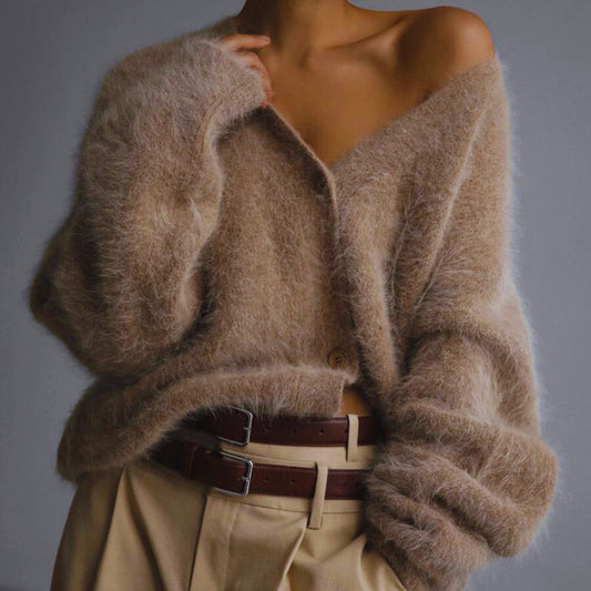 Elara Faux Fur Cardigan — Ultra-Soft Oversized Knit for Cozy Comfort