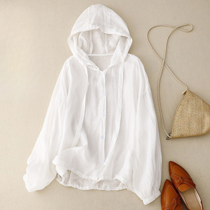 Tarenna — Lightweight Hooded Linen Shirt for Warm Weather