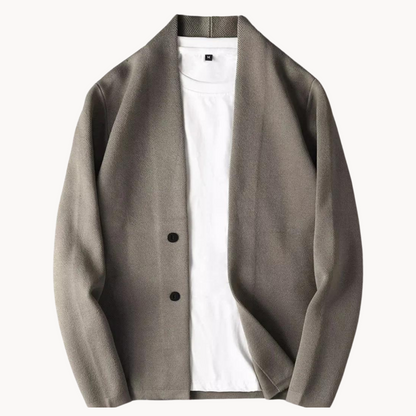 Larken Knit Cardigan — Slim-Fit Polyester Blend Sweater for Cooler Days