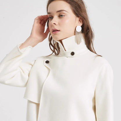 Brynna Wool Jacket — Cropped Wool Coat with Modern Structured Fit