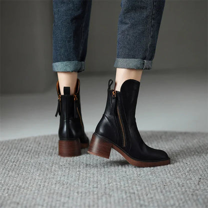 Elevon — Vegan Leather Ankle Boots with Double Side Zippers