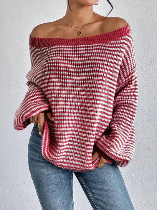 Elowen — Oversized Drop-Shoulder Knit Sweater for Cozy Layering