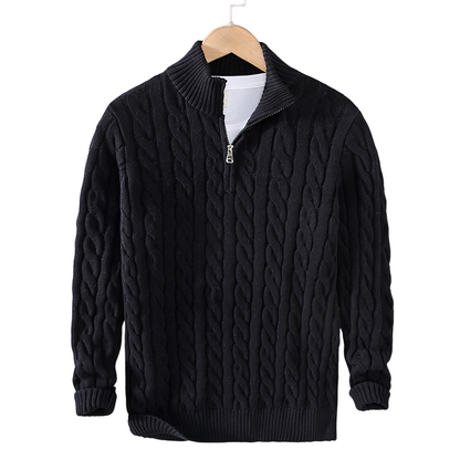 IronHaven™ Cable Knit Half-Zip — Command Attention with Warmth and Unstoppable Confidence