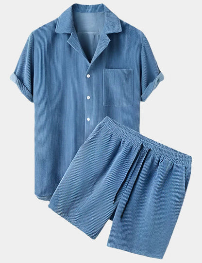Avenlea — Ribbed Velvet Corduroy Shirt and Shorts Set