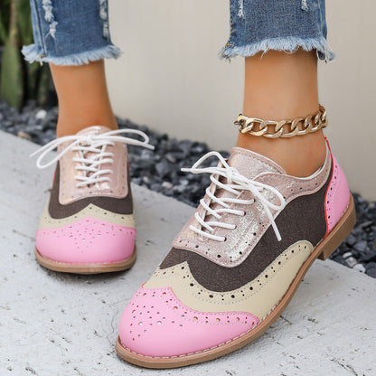 Renly Pastela — Pastel Brogue Oxfords with Floral Accents