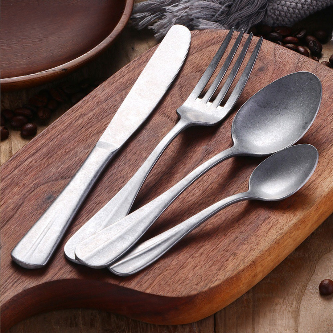 StoneVale™ Ultra Matte Silverware Set — Grip Every Meal with Bold Luxury and Timeless Power