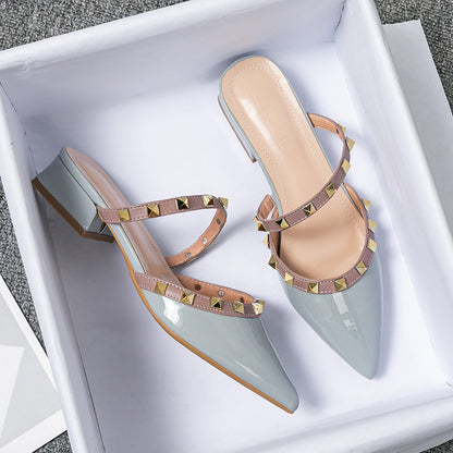 Glossy Leather Mules™ — Own the Room with Bold Shine and All-Day Power