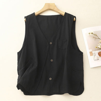Soren Vest — Lightweight Cotton Linen Vest with Spacious Pockets
