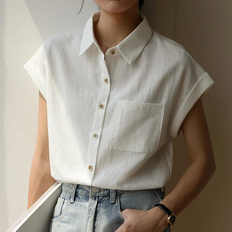 Taren — Organic Cotton Linen Shirt with Relaxed Fit