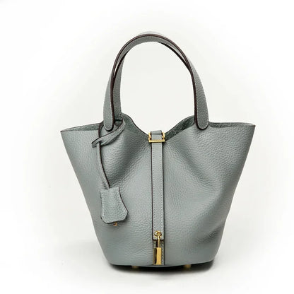 Liora — Handmade Full-Grain Leather Handbag with Zip Closure