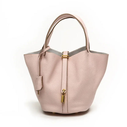 Liora — Handmade Full-Grain Leather Handbag with Zip Closure