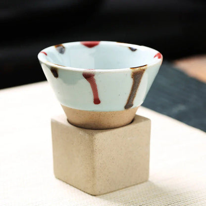 Lamara — Vintage Cone Shaped Ceramic Espresso Cups with Holder