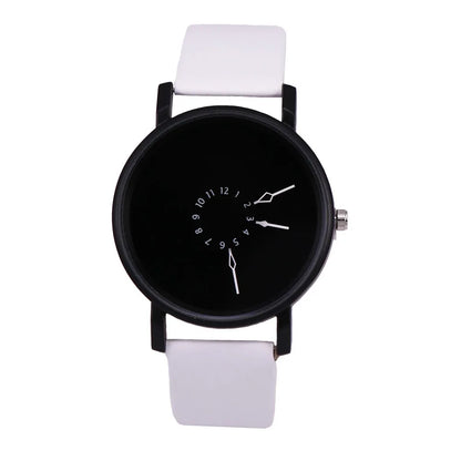 Lumenor — Modern Minimalist Leather Strap Watch with Dual-Dial Face