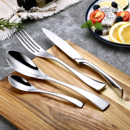 Stainless Steel Flatware Set™ — Elevate Every Meal with Comfort, Style, and Effortless Clean-Up