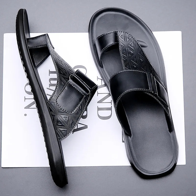 Lerato — Premium Leather Sandals with Cushioned Footbed and Toe-Loop