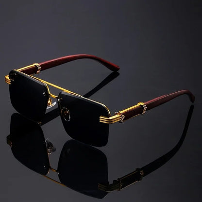 Veyden — Rimless Gold-Accent Sunglasses with UV400 Protection