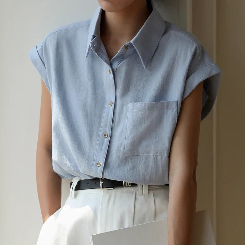 Taren — Organic Cotton Linen Shirt with Relaxed Fit