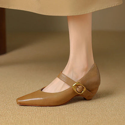 Liora — Genuine Leather Mary Jane Pumps with Cushioned Comfort