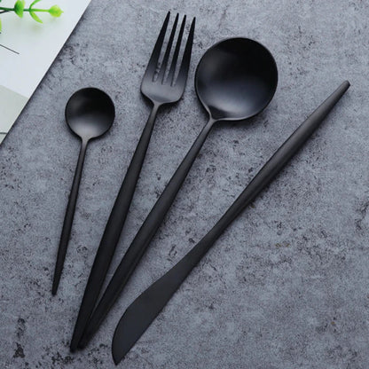 Aviaro Matte Black Cutlery Set — Durable Stainless Steel with Fingerprint-Resistant Finish