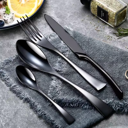 Stainless Steel Flatware Set™ — Elevate Every Meal with Comfort, Style, and Effortless Clean-Up