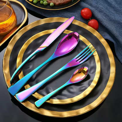 Stainless Steel Flatware Set™ — Elevate Every Meal with Comfort, Style, and Effortless Clean-Up