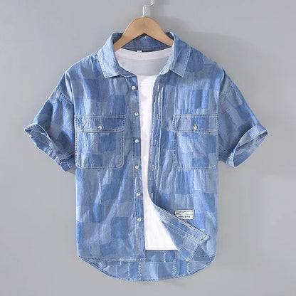 Lomell Shirt — Lightweight Checkered Cotton Blend with Dual Pockets