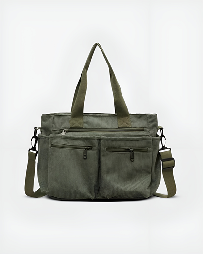 Lornell Cord Tote — Spacious Everyday Bag with Organized Storage