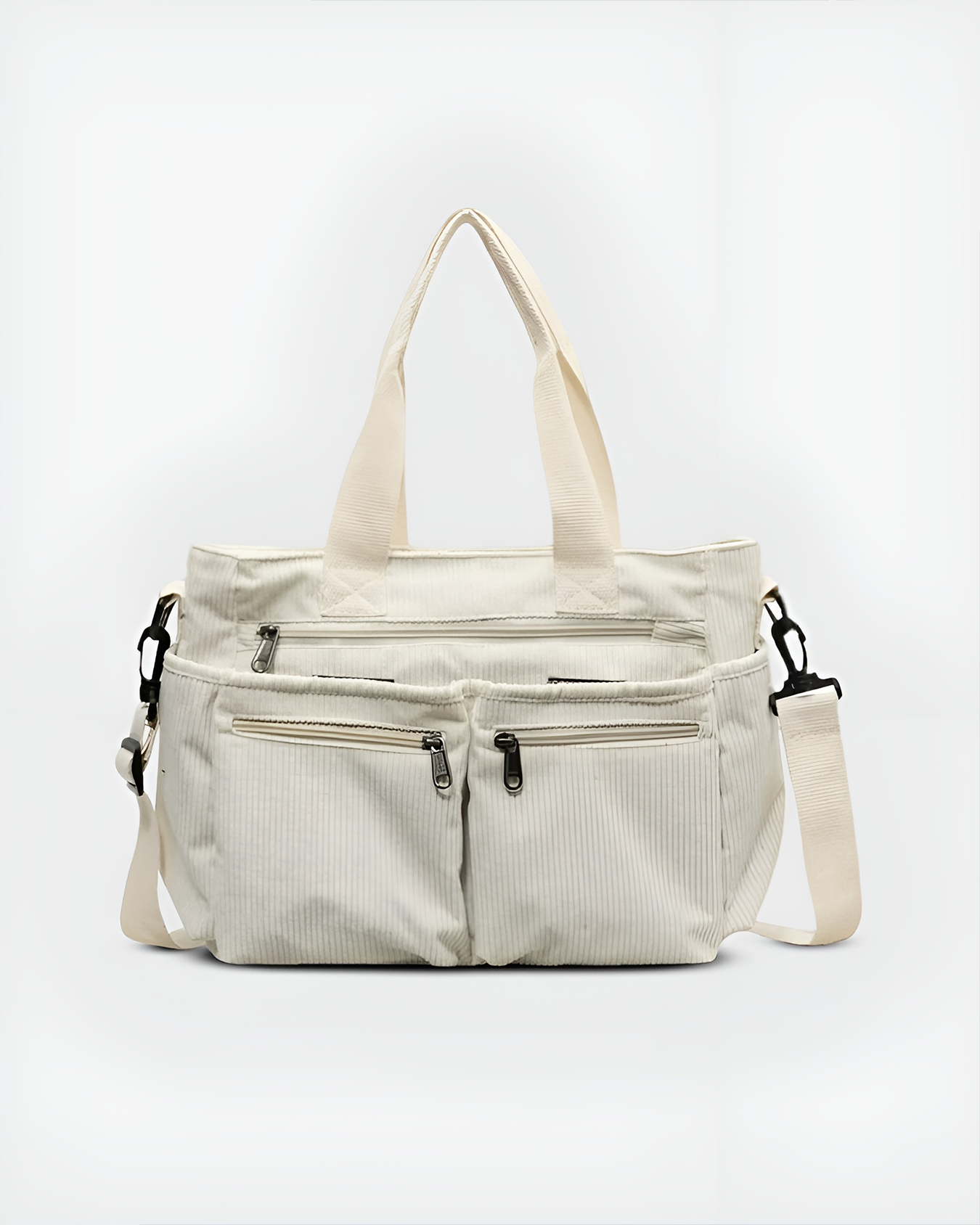 Lornell Cord Tote — Spacious Everyday Bag with Organized Storage