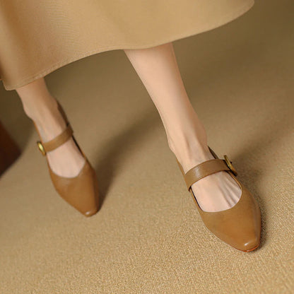Liora — Genuine Leather Mary Jane Pumps with Cushioned Comfort