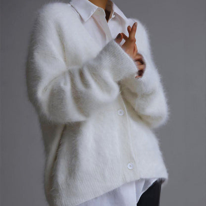 Elara Faux Fur Cardigan — Ultra-Soft Oversized Knit for Cozy Comfort