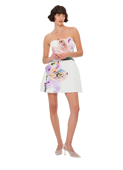 Rosario Applique Floral Bustier Mini Dress – Own Every Eye and Ignite Pure Desire