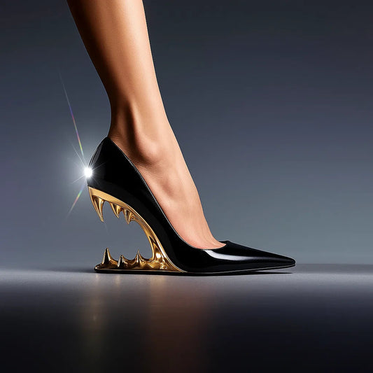 Mavren — Women's Wolf Fang Sculpted Heel Pumps with Cushioned Insole