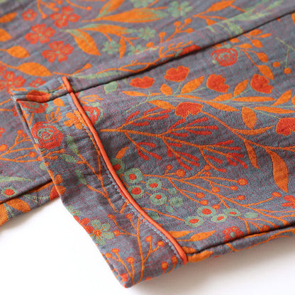 Liora — Floral Jacquard Cotton Loungewear Set with Lightweight Comfort