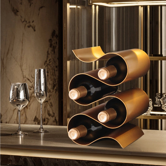 Virello — S-Shaped Metal Wine Rack with Modern Sculptural Design