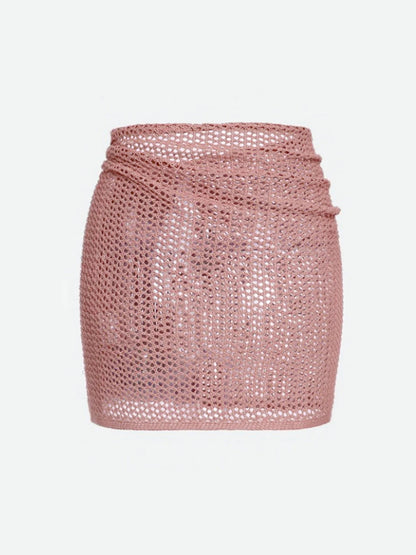 Elira Sheer Mesh Skirt — Lightweight Beach Cover-Up with Adjustable Tie