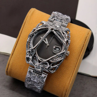 Renvar — Liquid Metal Frame Watch with Chrome Bracelet and Date Display