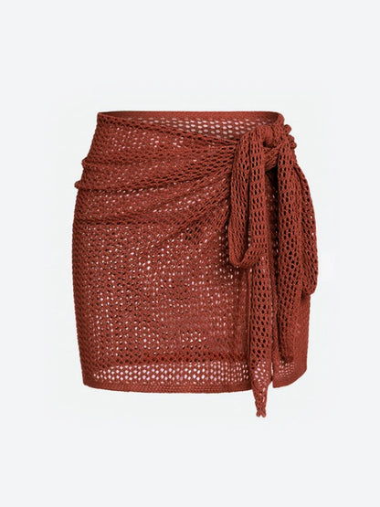 Elira Sheer Mesh Skirt — Lightweight Beach Cover-Up with Adjustable Tie