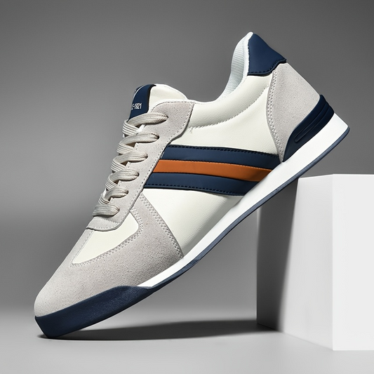 Veroa — Genuine Leather Retro Sneakers with Cushioned Sole