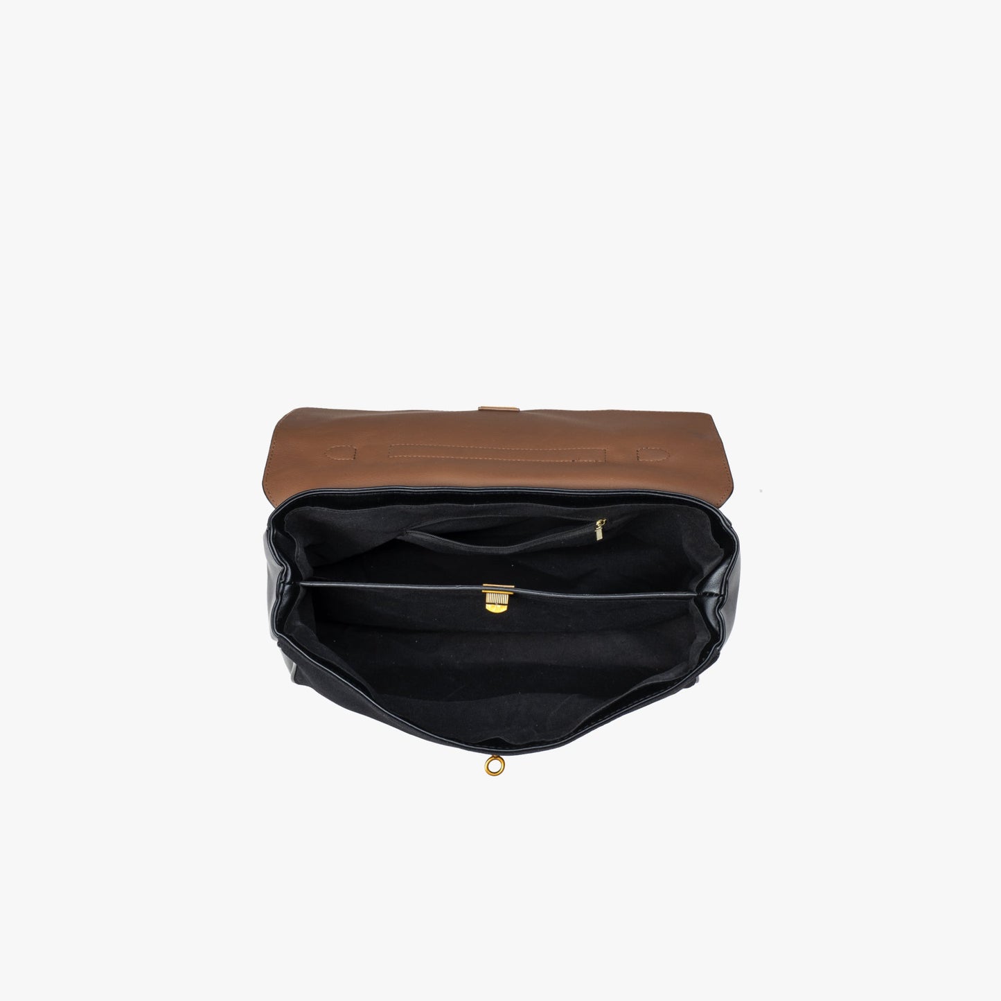 Liora Tote — Faux Suede Shoulder Bag with Turn Lock Closure