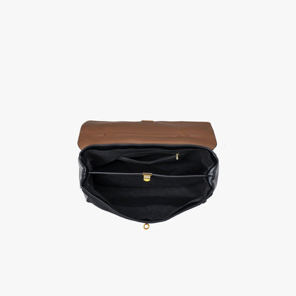 Liora Tote — Faux Suede Shoulder Bag with Turn Lock Closure
