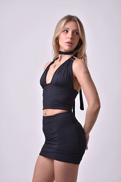 Liora — Women’s Polyamide Skirt and Cropped Top Set