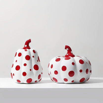 Liora — Polka Dot Resin Pumpkin Decor with Glossy Finish