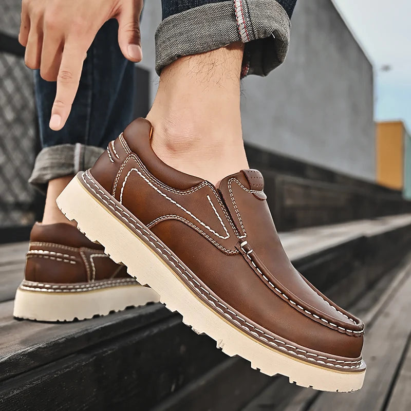 Elara — Genuine Leather Orthopedic Loafers with Slip-Resistant Sole