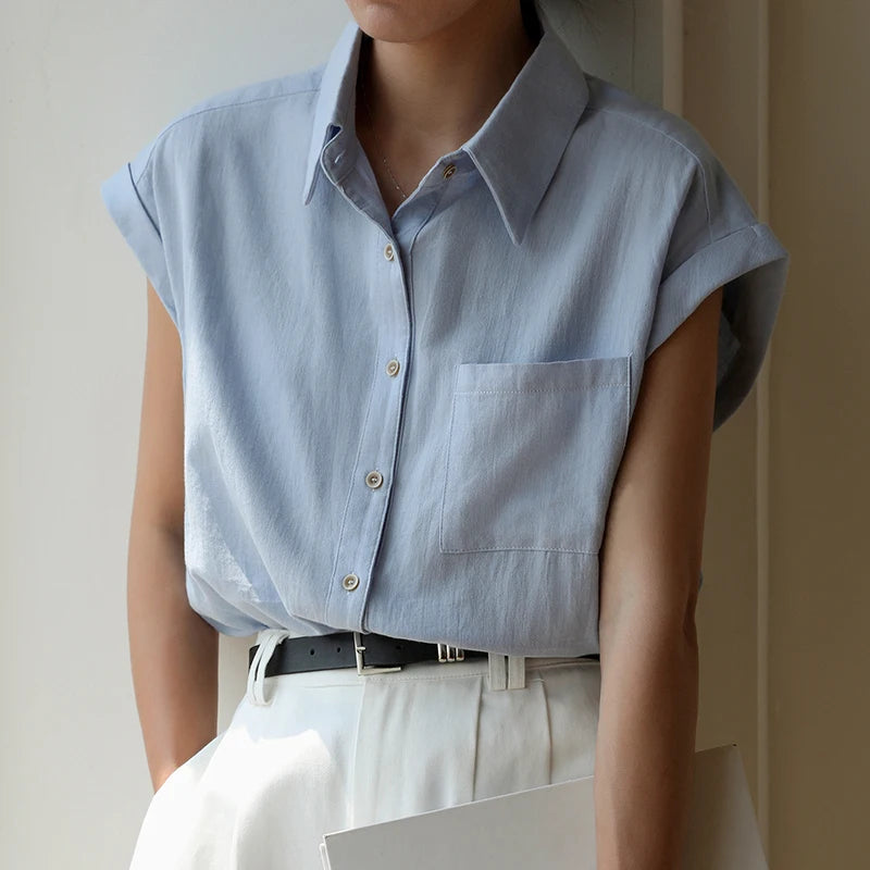 Taren — Organic Cotton Linen Shirt with Relaxed Fit