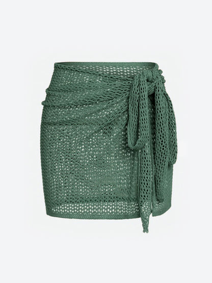 Elira Sheer Mesh Skirt — Lightweight Beach Cover-Up with Adjustable Tie